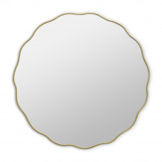 Круглое зеркало в ванную 60 см в золотой волнистой раме Fancy S Gold (Фэнси) Smal Ø60 см 